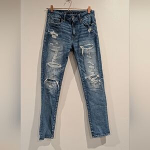 American Eagle Outfitters Men's Blue Distressed Jeans Size 30x32